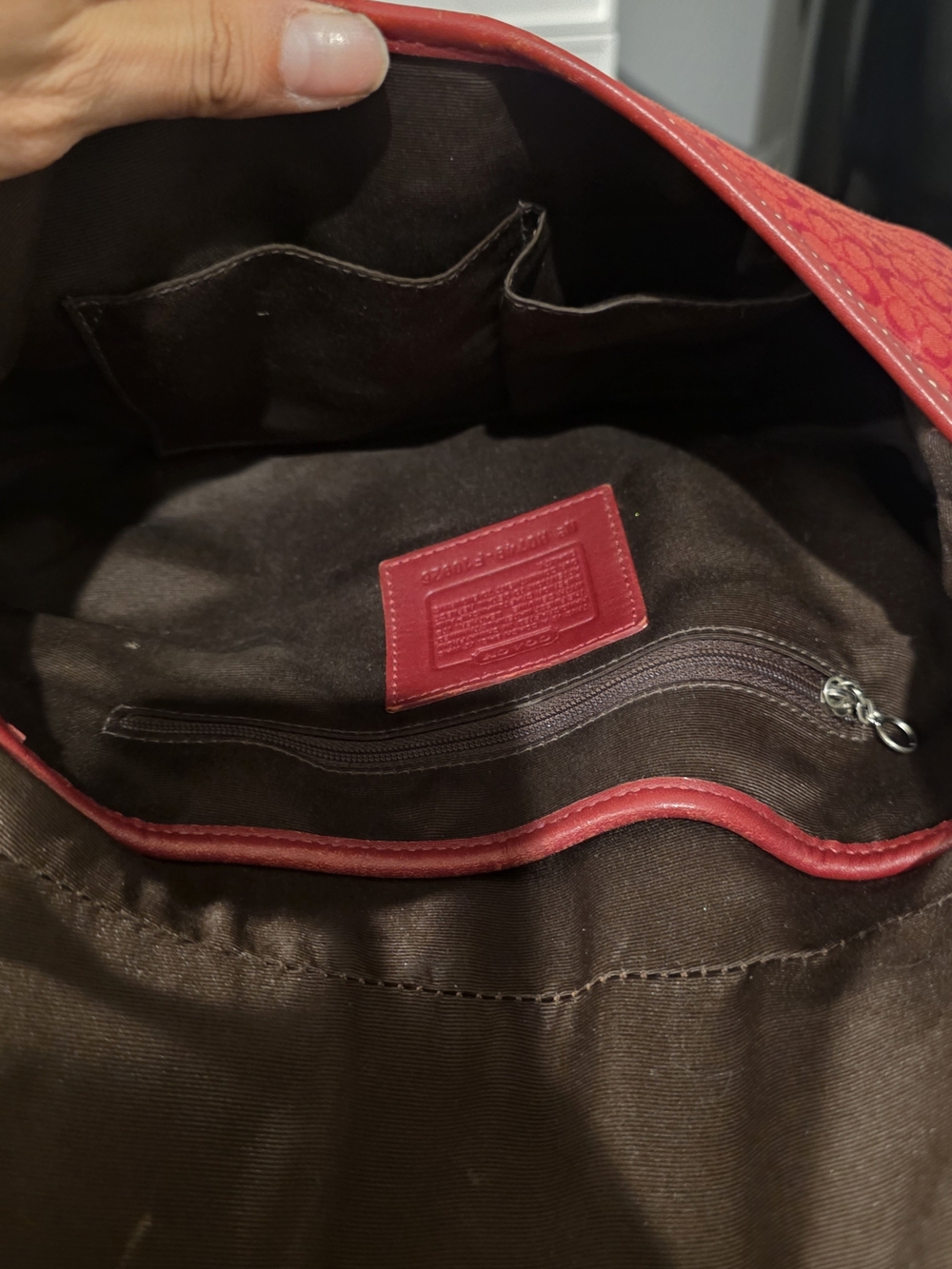 Coach Red Signature Canvas Shoulder Bag - Picture 10 of 11